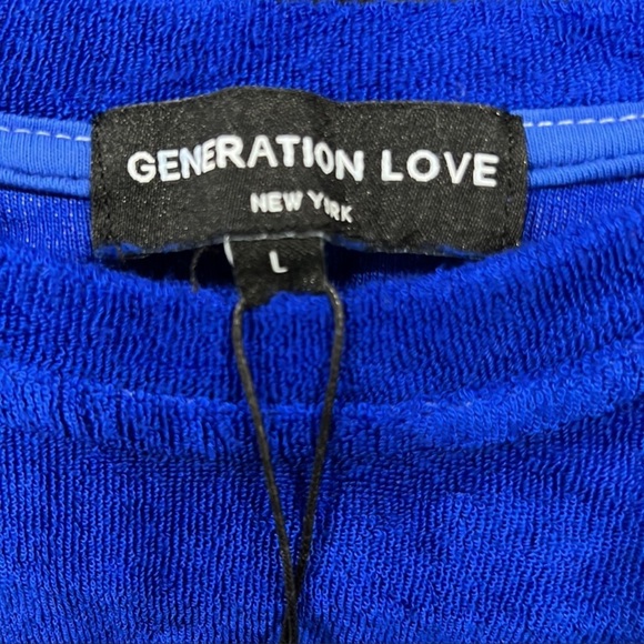🆕Generation Love Arielle Cobalt Blue Terry Mini Dress NWT - Picture 5 of 9